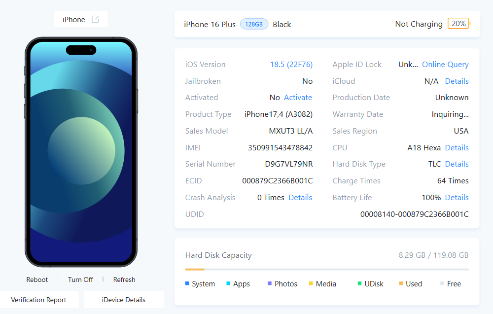 iPhone 16 Plus Full Replacement Parts Kit | Black (No Mainboard) - Photo 4